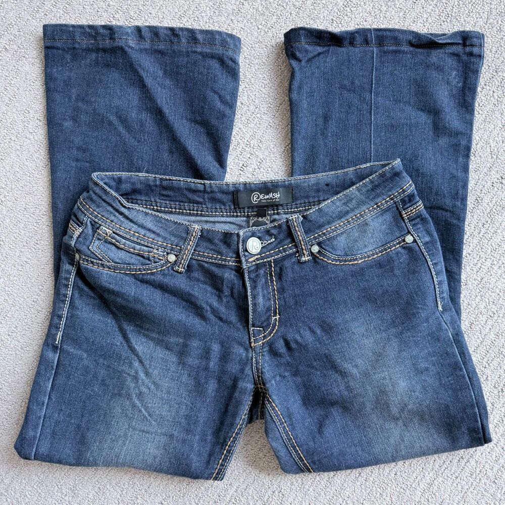 Low Rise Rewash Flare Jeans Size 5 Y2K